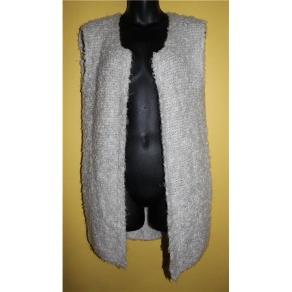La Fee Maraboutee Size 1 Small Sweater Vest Cardigan Fleece Wool Mohair Gray M